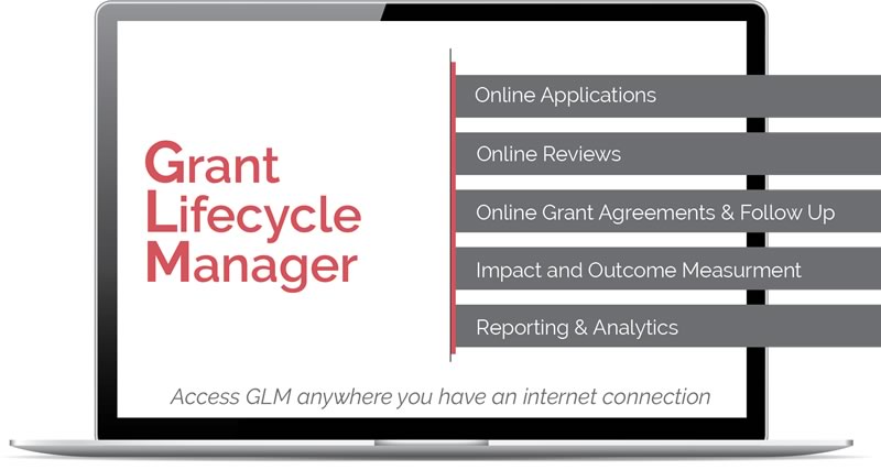 Online grant management software most recommended by grantmakers.  Illustration. 